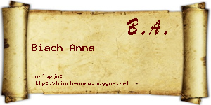Biach Anna névjegykártya